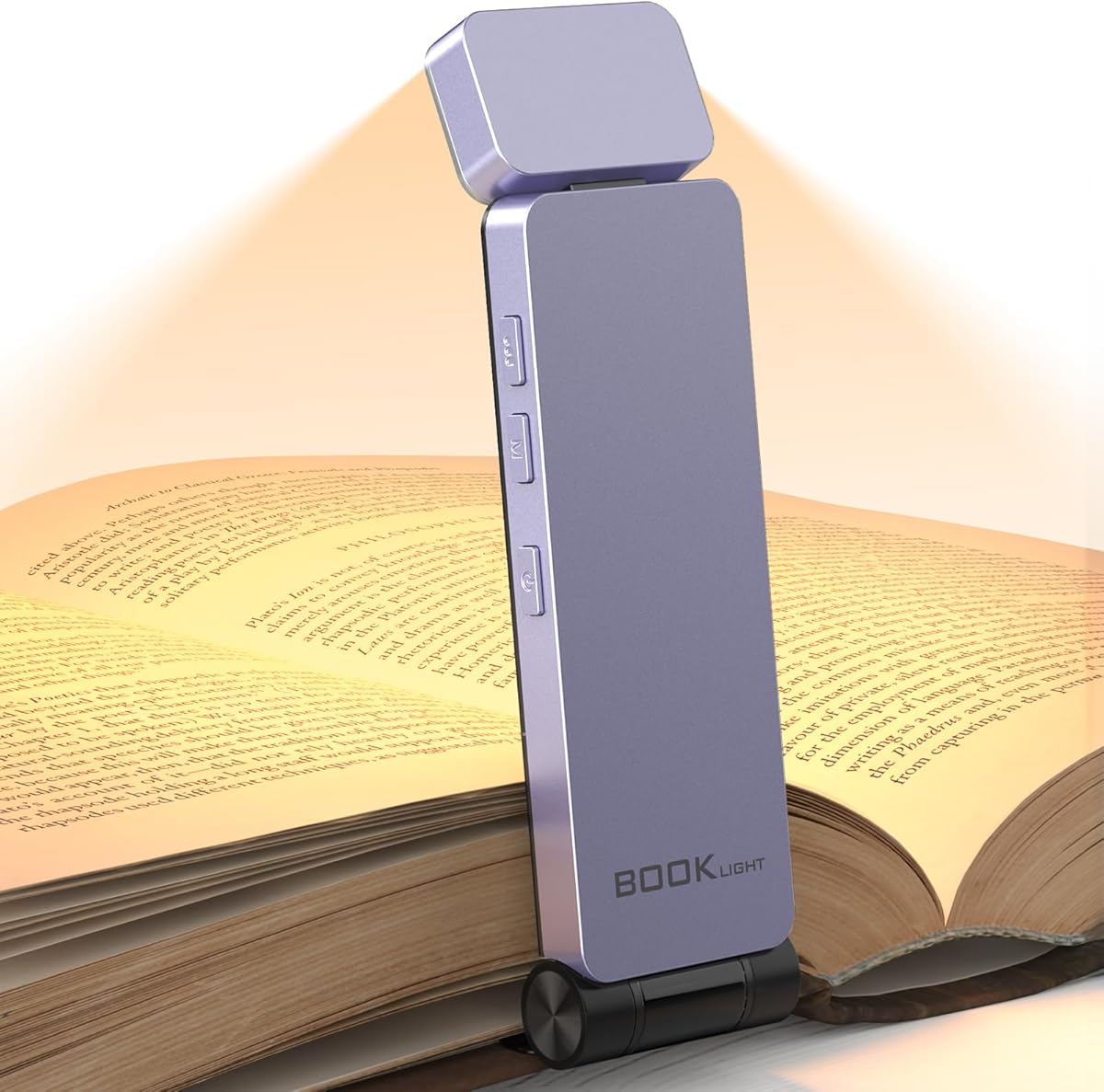 Reading Light Book Clamp, Bedside Reading Lamp with 3 Colors & Stepless Dimming, 500mAh USB C Rechargeable Clamp Light Book Lamp for Night Reading, Mini LED Reader