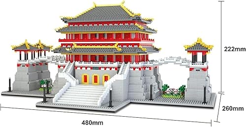 Miniatura 7 de Chinese Architecture - Juego de bloques de construcción de 5721 piezas, bloques de construcción Tang Paradise, modelo coleccionable de arquitectura