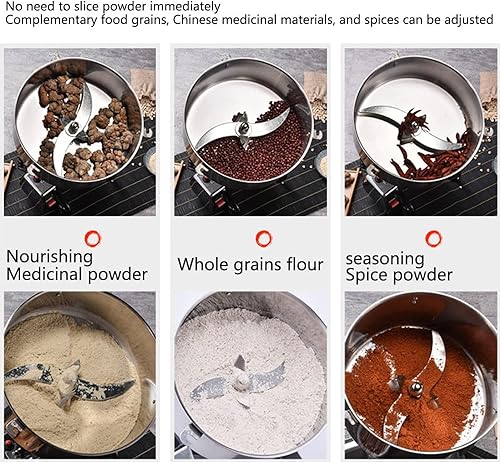 Miniatura 4 de Molino de grano eléctrico 4500G Molino de oscilación Molino de harina de acero inoxidable Pulverizador de alta velocidad Máquina de polvo Molinillo