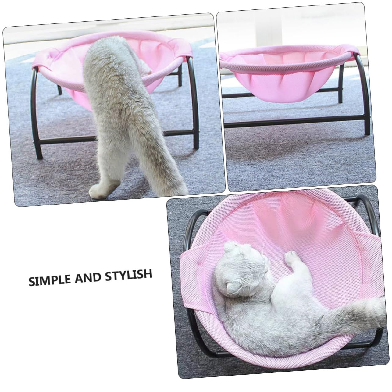 Housoutil Hamac Surélevé pour Chat Nid Hamac Pieds en Fer Robustes pour Un Soutien Sûr