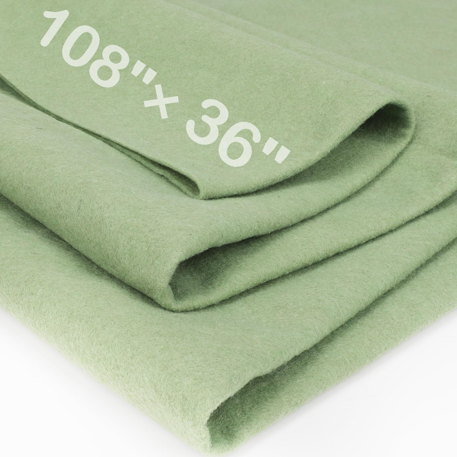 XSEINO Moss Green Large Felt Fabric 108" X 36 "(3 Square Yards), 1.4 mm Thick Soft Felt Fabric Sheet for Crafts, Green Series Colors Soft Nonwoven Fabric, Fit for Decoration, Sewing, DIY Crafts — view 24