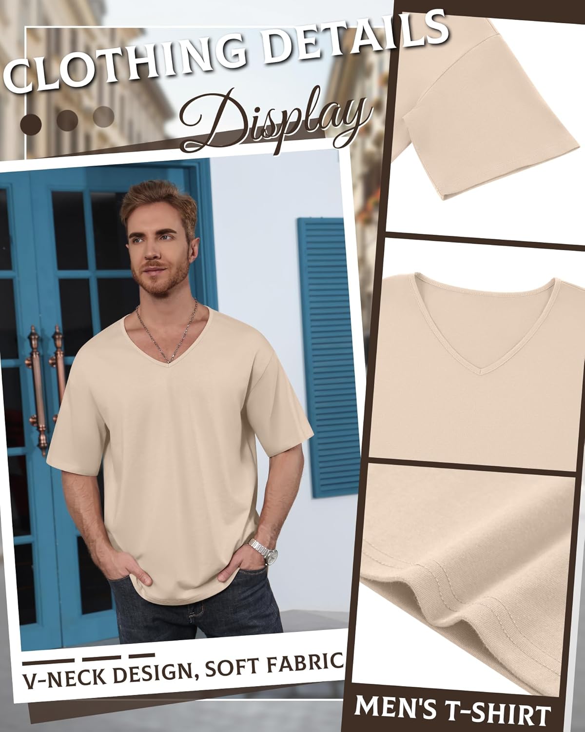 3 Pack Men's Oversized T-Shirts Baggy Short Sleeve Shirts V Neck Loose Fit Summer Basic Tees Casual Workout Tops - Image 6