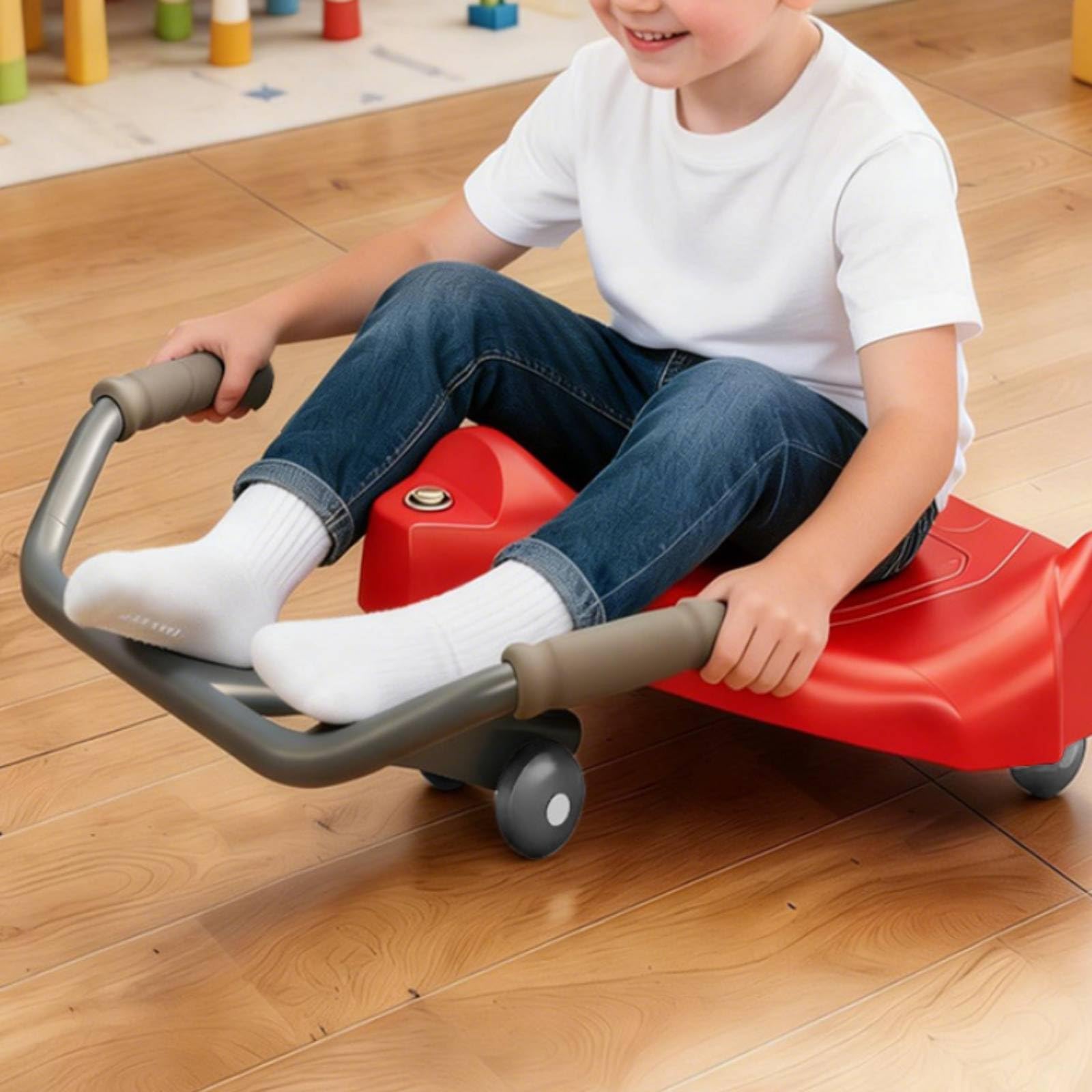 Colcolo Patinete de Equilibrio para Niños Correpasillos Compacto Vehículo de Empuje Juguete de Suelo con Soporte Trasero Diseño Práctico y Estable Metal, Rojo