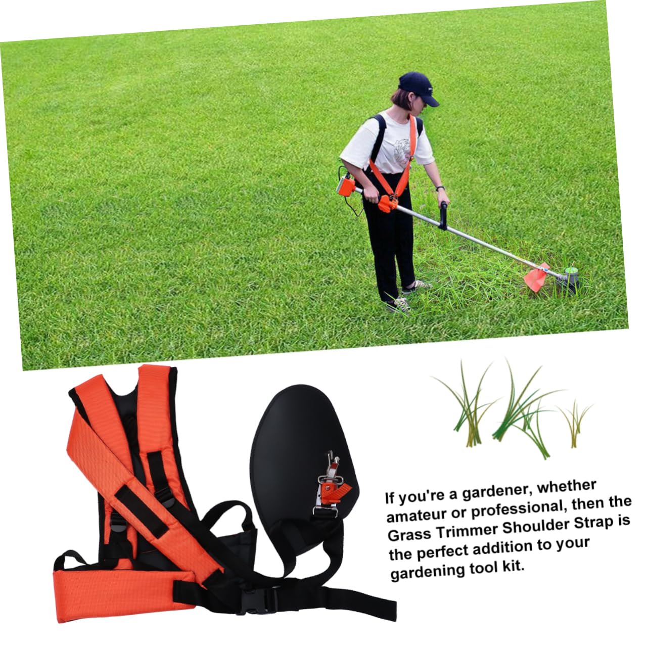 POPETPOP Cintura Imbottita Doppia Tracolla per Decespugliatore Resistente e Antiusura Regolabile per Utensili Agricoli Giardino