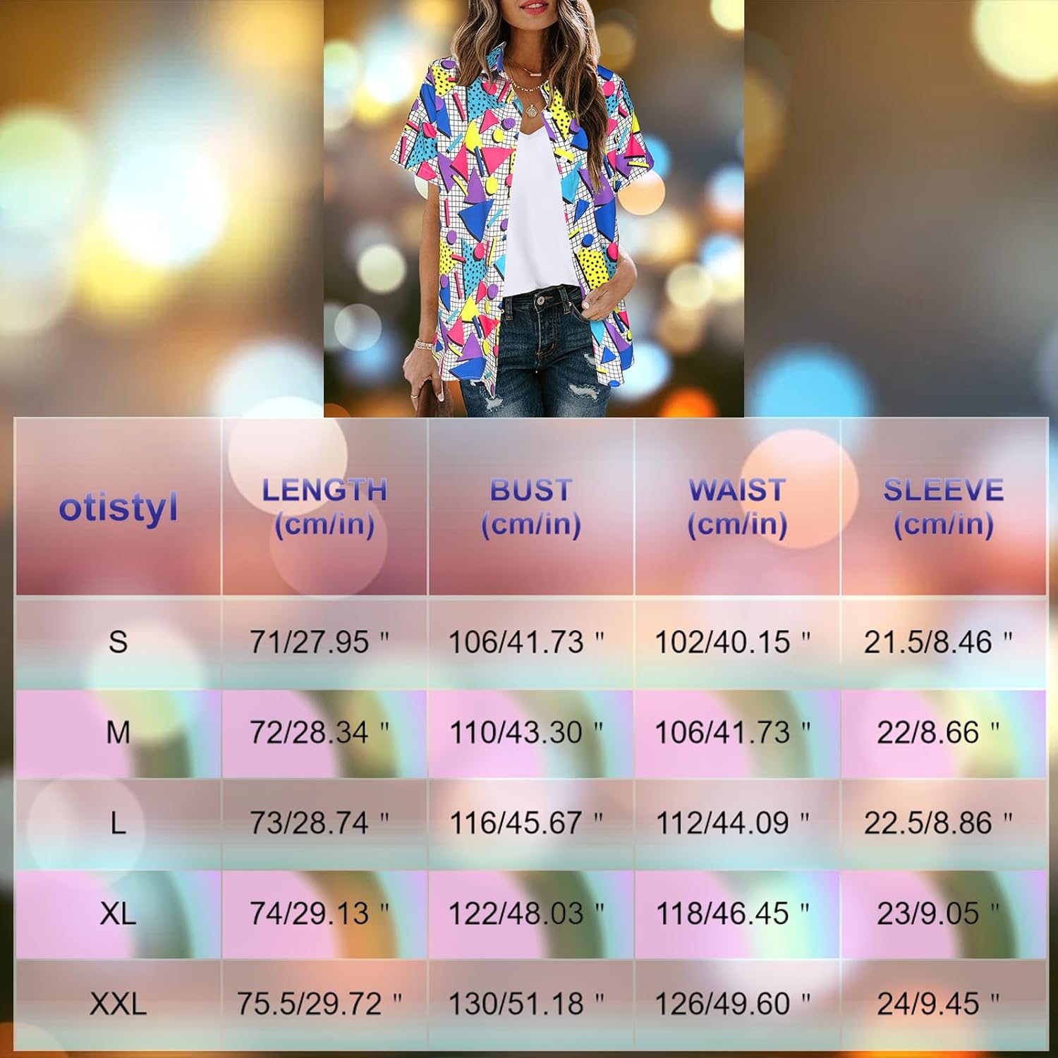 80s 90s Outfits for Women Hawaiian Retro Party Disco Neon Outfits Neon Short Sleeve Button Down Blouse Tops - Image 7