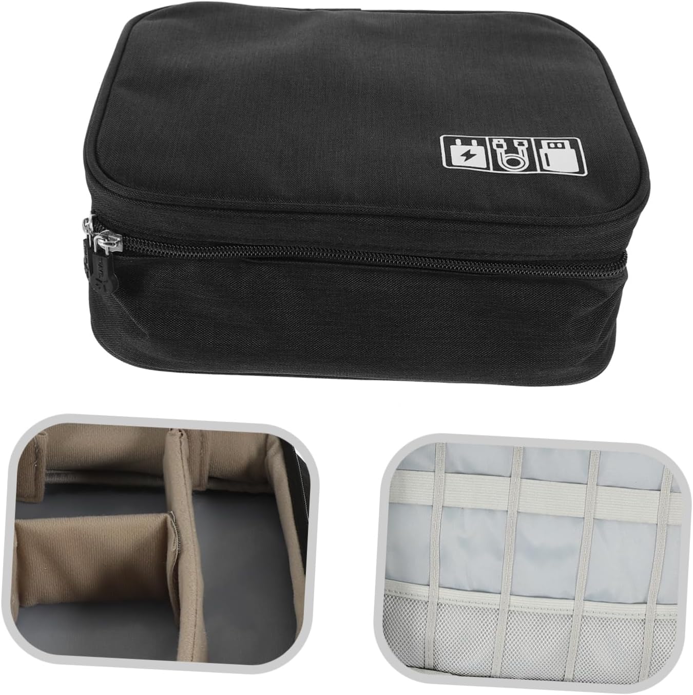 Angoily Portable Electronics Organizer Bag Cord Organizer Bag for Data Cable Charger