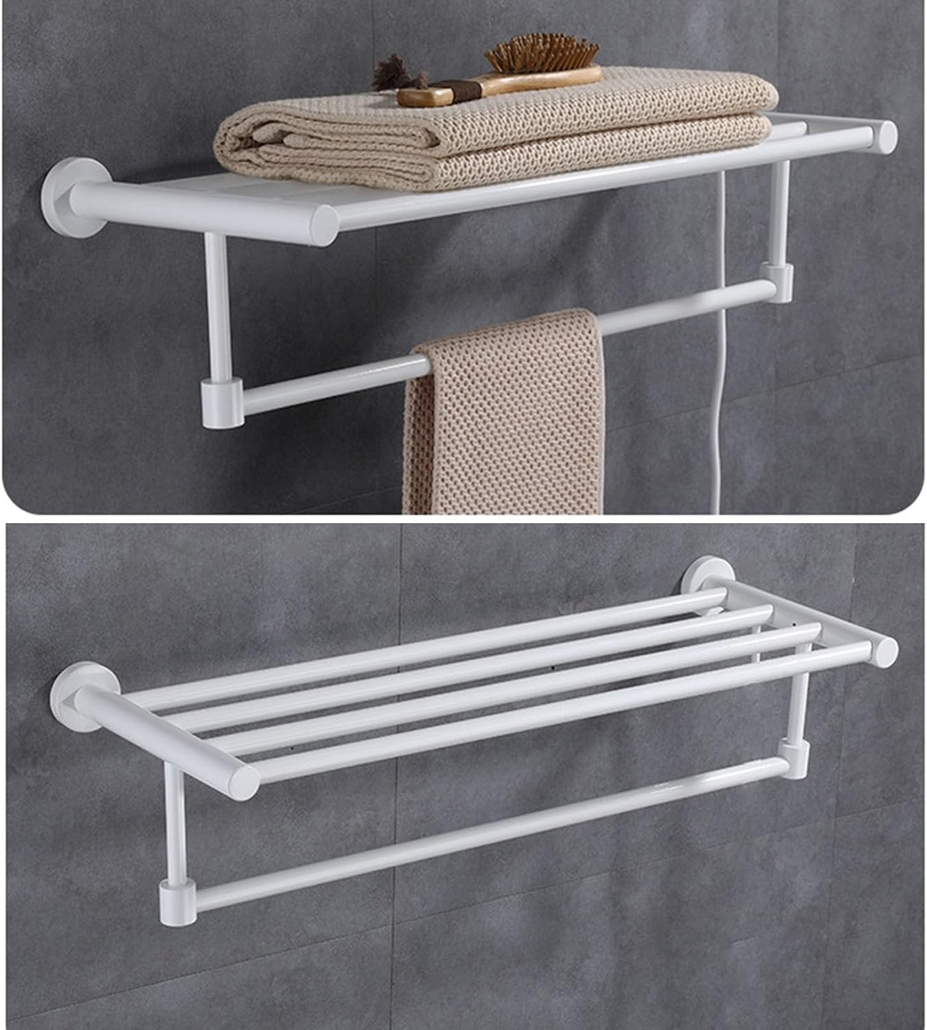 A White,Right line,Small Rack Fast Heating,Plug in Towel Rack Bathroom Accessories,Wall Mounted Heated Towel Rack
