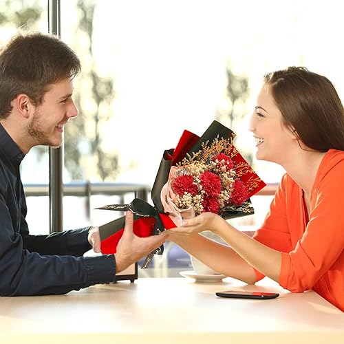 Miniatura 7 de Gloreyan 20 hojas de papel de regalo de flores, ramo de floristería para manualidades, ramo de flores frescas, envoltura impermeable, caja de