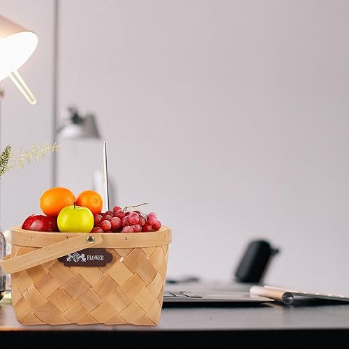 Miniatura 3 de Happyyami 1pc Flowerpot Sundries Storage Basket Seagrass Storage Basket Natural Wicker Basket Picnic Baskets Easter Outdoor Basket Creative Fruit