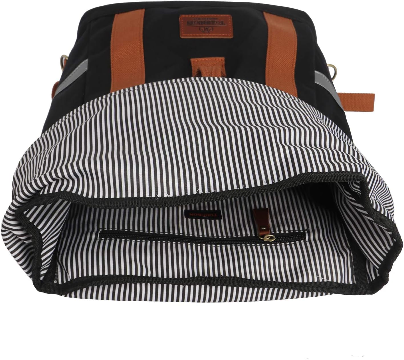TOURBON Black Canvas Backpack Convertible Panniers Bike Rear Rack Bag Travel Bicycle Commuting Back Pack Grocery Shopping Carrier for Cycling Hiking Motorcycle