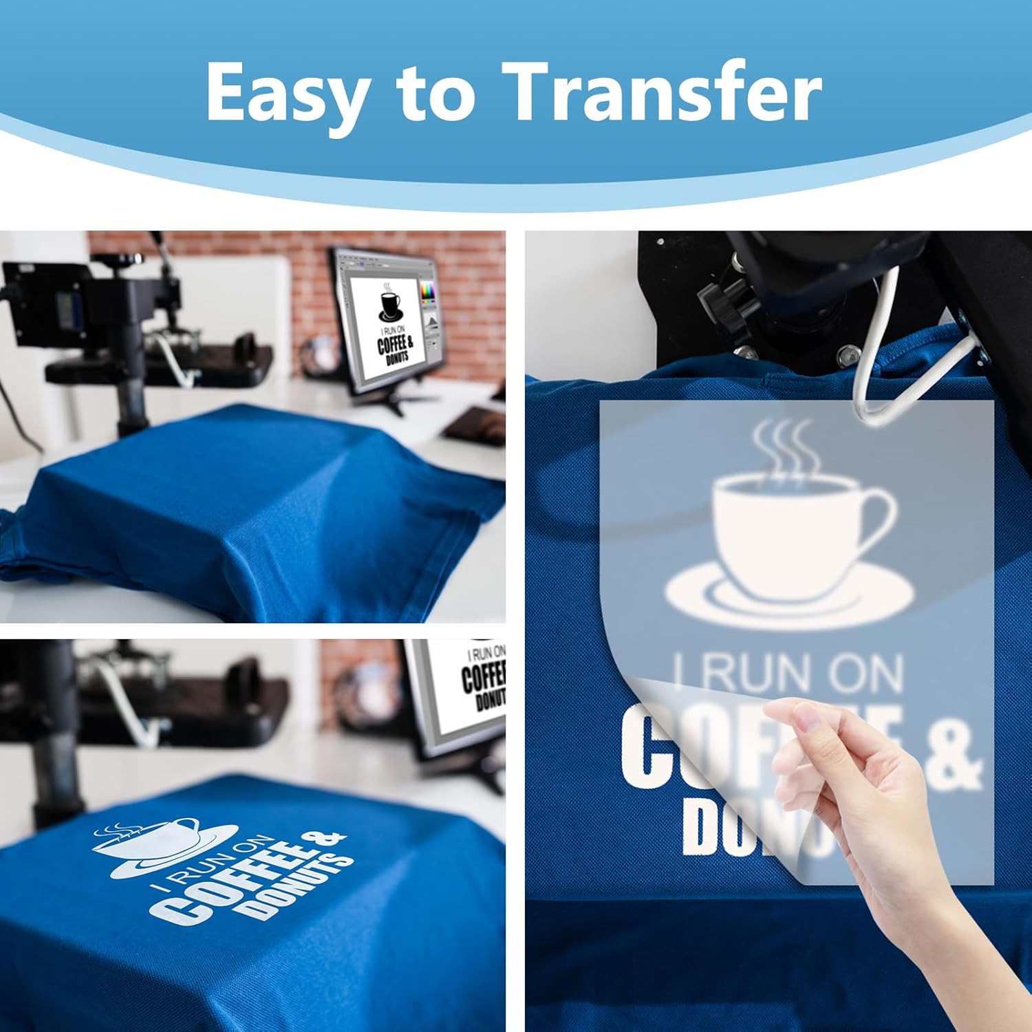DTF Transfer Film - A4 Direct-to-Film Matte Clear Pretreat Sheets for T-Shirts Printing, PET Heat Transfer Paper for Epson Inkjet Printer DTG Printer, DIY Dark or Light Colors Fabric (A4 50 Sheets)