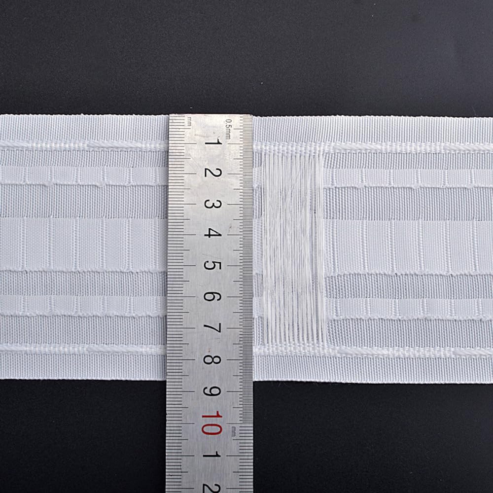 30 m x 8,5 cm - Ruban fronceur - À coudre - Ruban universel amovible - Ruban plissé pour rideaux - Ruban pour rideau - Ruban pour rideau - Crochet