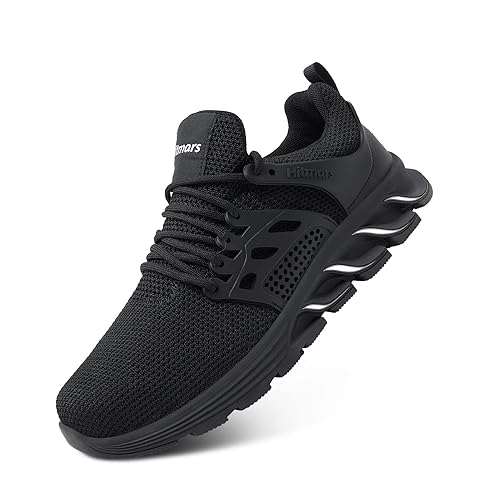 Hitmars Safety Trainers Men Women Steel Toe Cap Trainers Lightweight Work Trainers Safety Shoes Breathable Safety Boots Non Slip Industrial Sneakers Black UK 3.5-13 - Safety Trainers C Black White - 11 UK