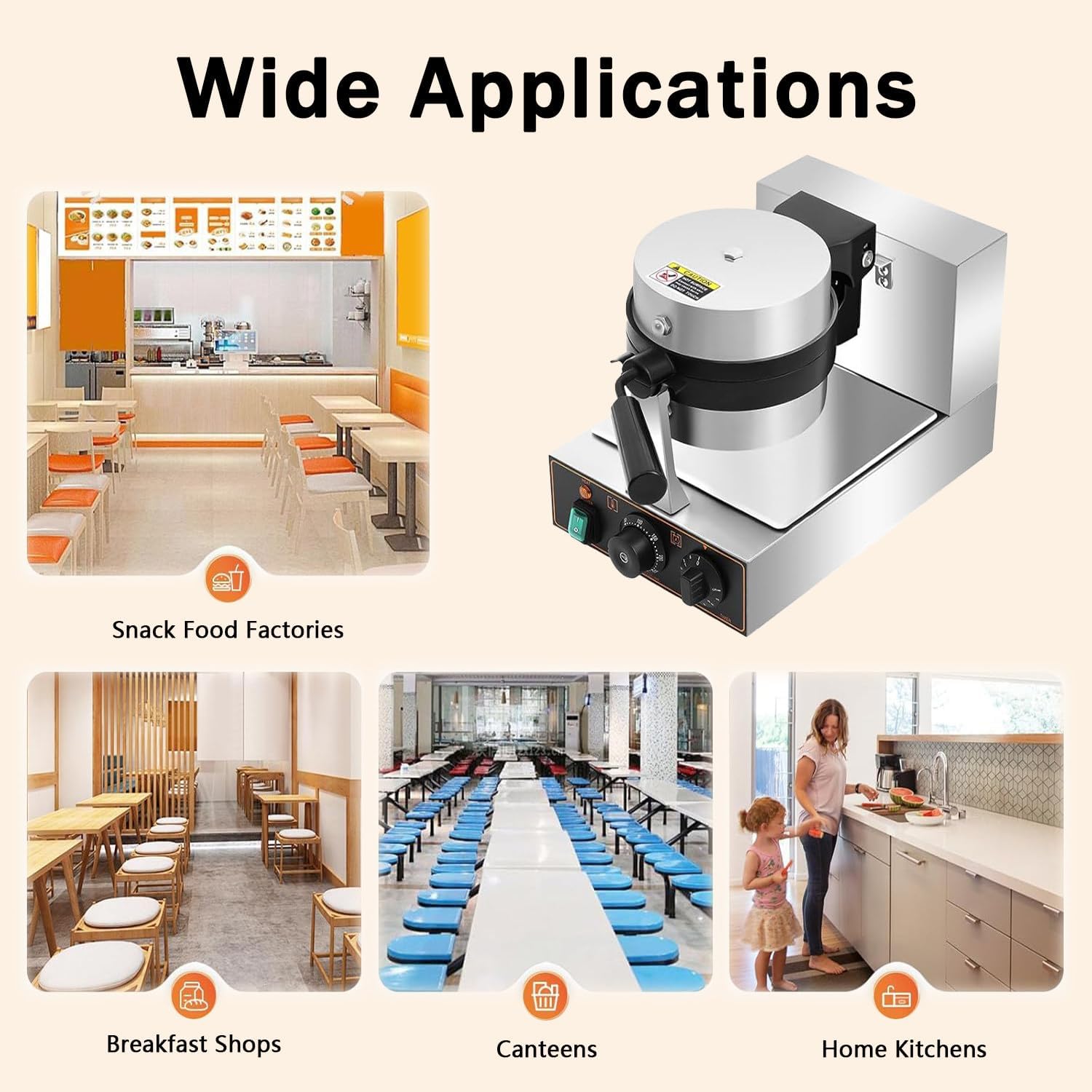 Gelato Panini Press Machine,UFO Hamburger Baker Machine,Ice Cream Sandwich Press Burger Maker,Electric Press Burger Machine with Time & Temp Control for Bakeries,Restaurants Singlehead
