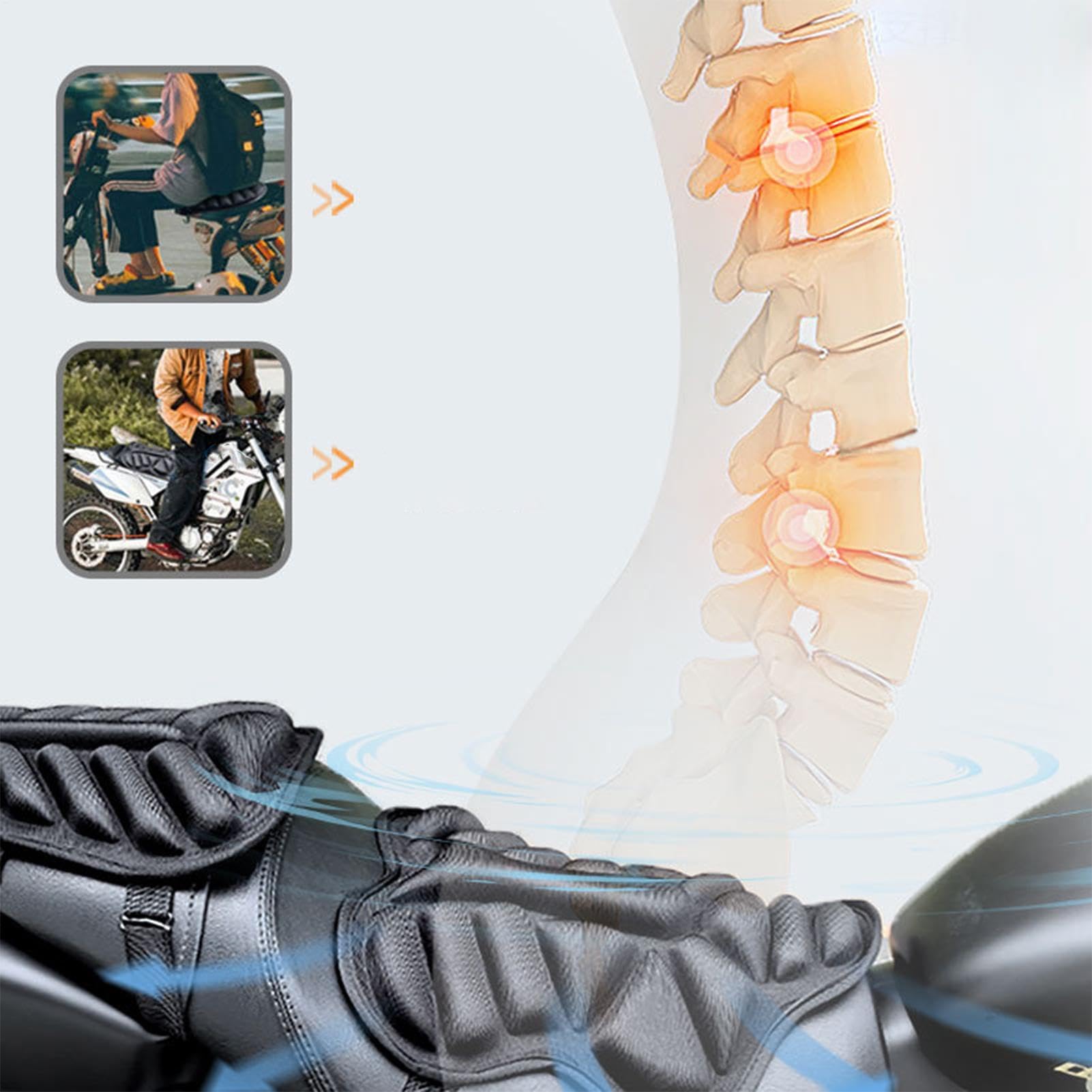 Cuscino Sella Moto, C uscino Gel M oto, Schiuma Per Sedile Per M oto, Comodo C uscino Per Passeggero Coprisedile Per Mo to Traspirante Con C uscino D'aria, Per Mo to,Lunghi Periodi Di Guida E Viaggi