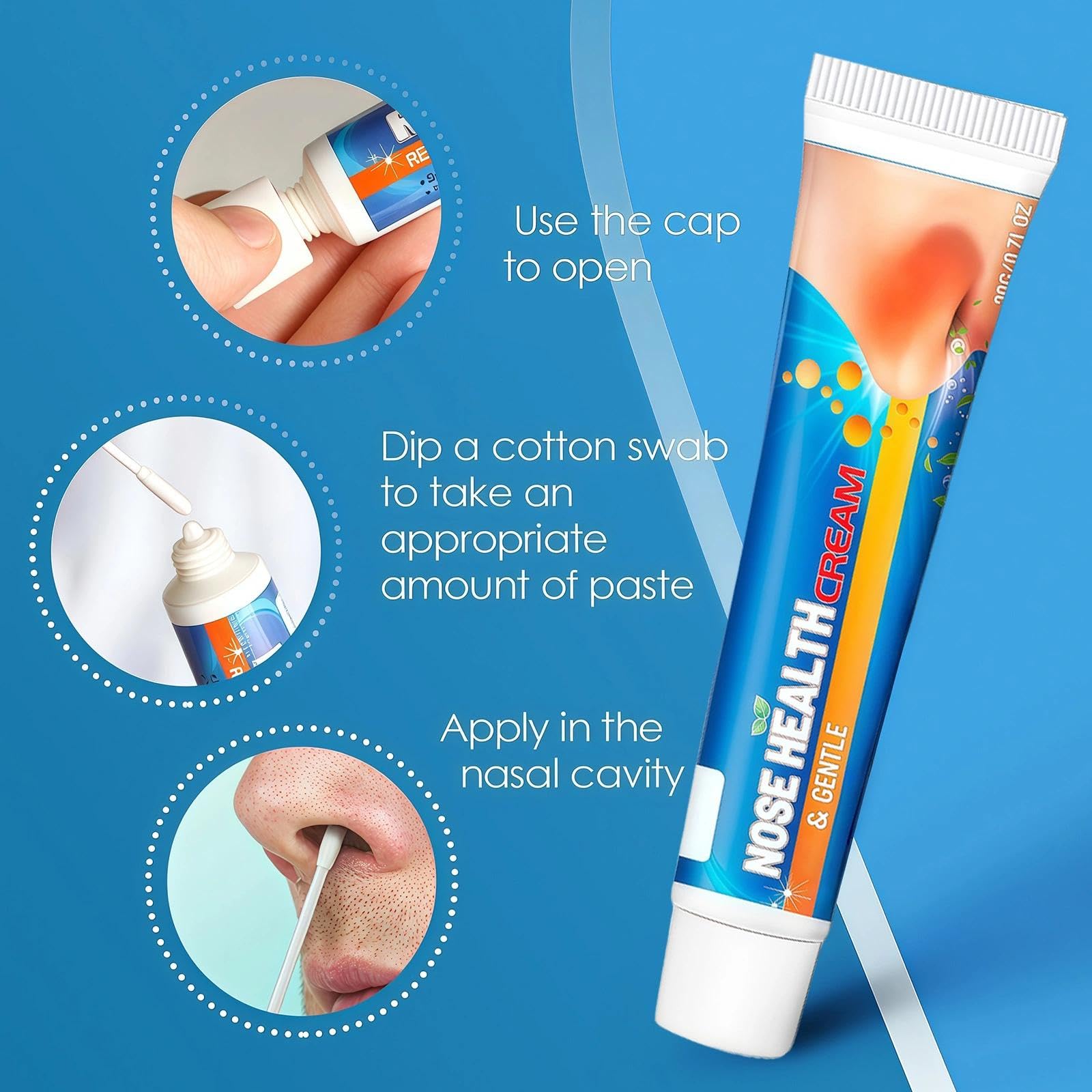 Nasal Cream & Gel Moisturiser for Dry Nose, Non-Irritating Hydrating Nasal Moisturiser, Portable Dry Nose Care - 5