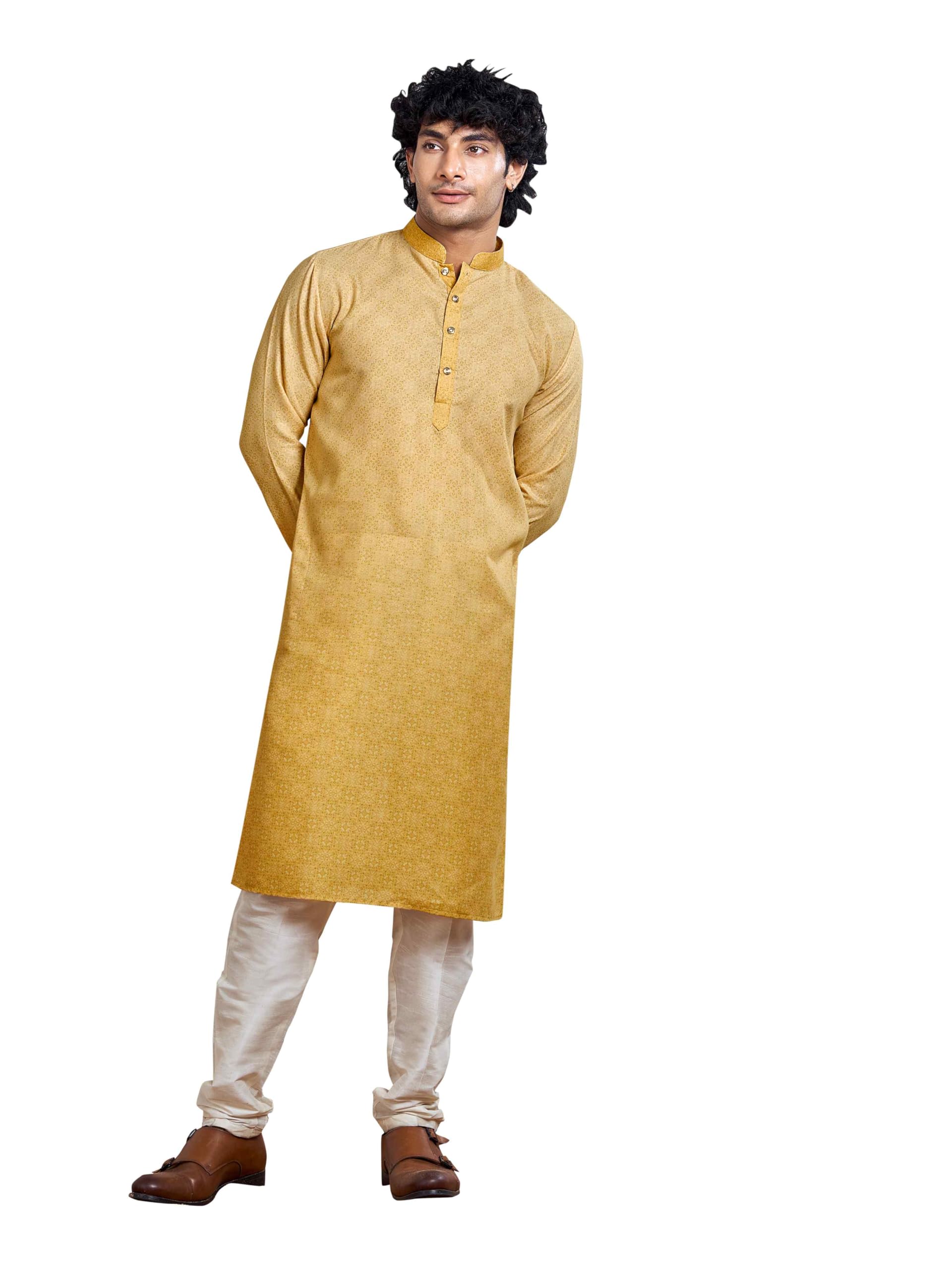 vardha Men's Cotton Print Shaded Stitched Kurta, Moroccan Pattern Printed Kurtas for Men, Mandarin Collar Long Kurta's-picture-56