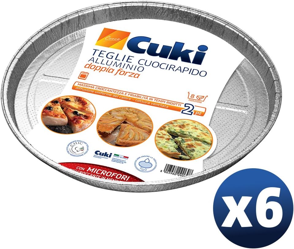Cuki Aluminium Baking Plates – Double Strength – 8 Porz – Round [TM32G] – 2 Unità (Confezione da 1)