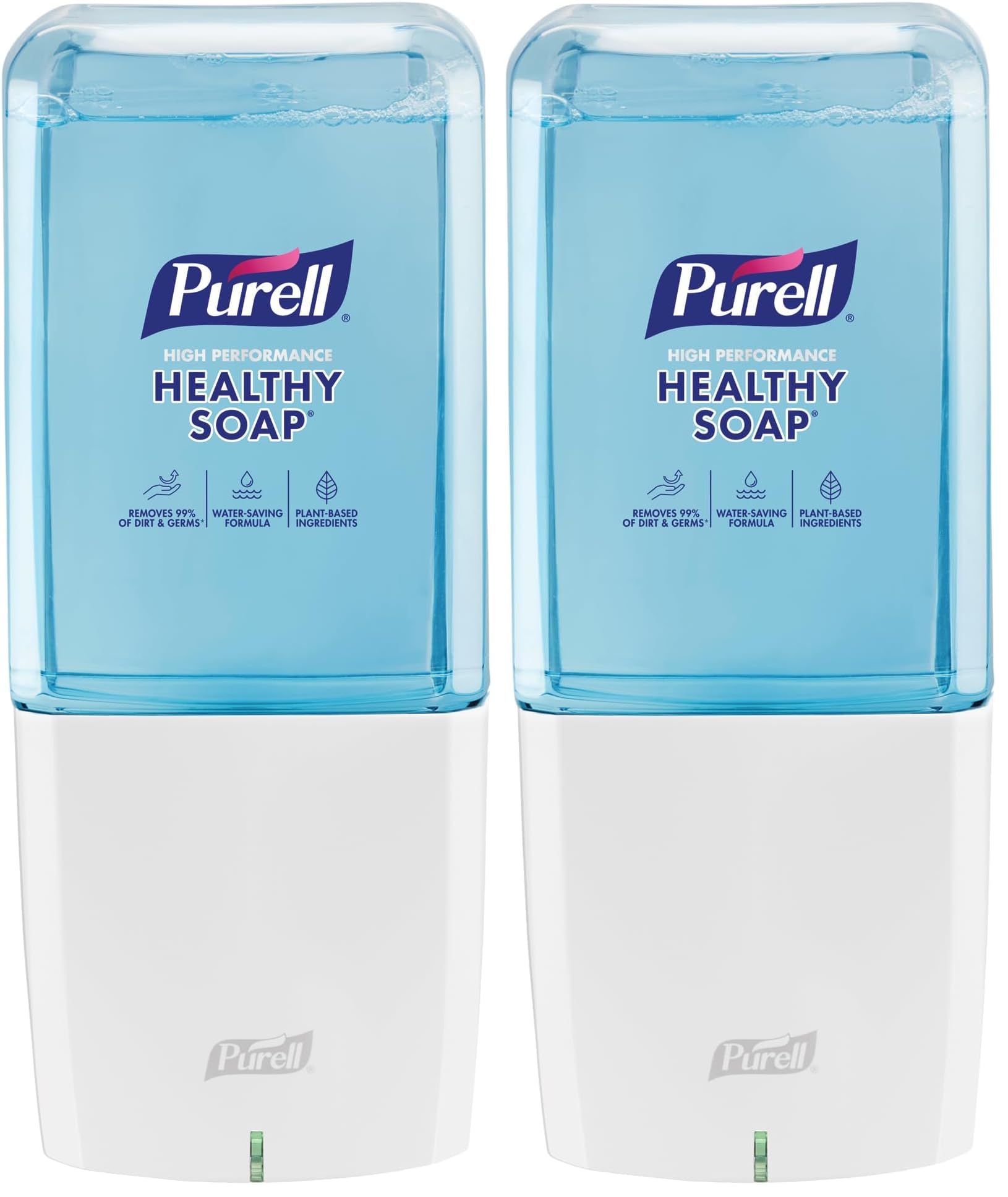 PURELL ES10 Automatic Hand Soap Dispenser, White, for 1200 mL PURELL ES10 Hand Soap Refills (Pack of 2 Dispenser, Refills Sold Separately) - 8330-E1