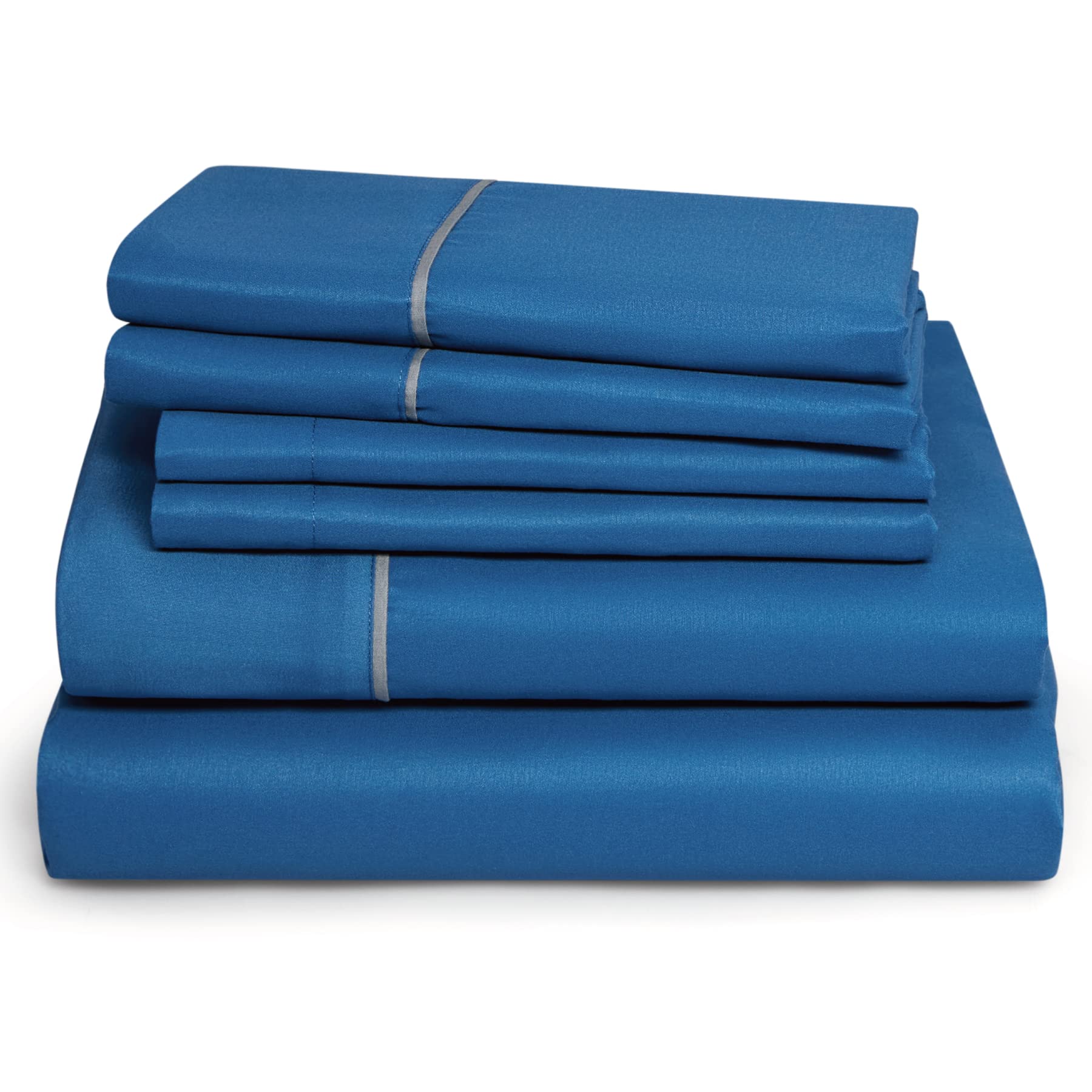 Bedsure King Size Sheets Set 6 PC - Deep Pocket Bed Sheets King Soft Brushed Microfiber, 1800 Hotel Luxury Bed Sheets Set, Wrinkle and Fade Resistant, Teal