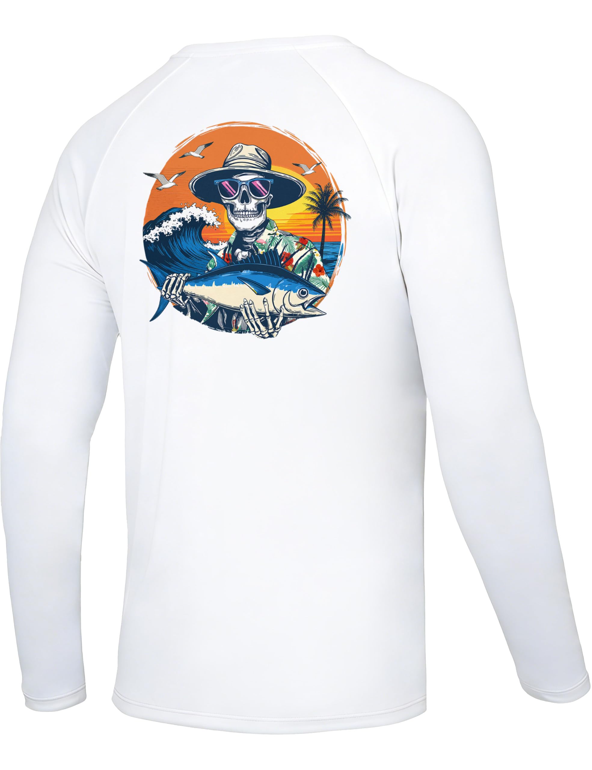 Men's UPF 50+ Sun Fishing Shirt, Long Sleeve UV Protection Tee, Quick Dry Rash Guard for Outdoor Swim Hiking — view 10