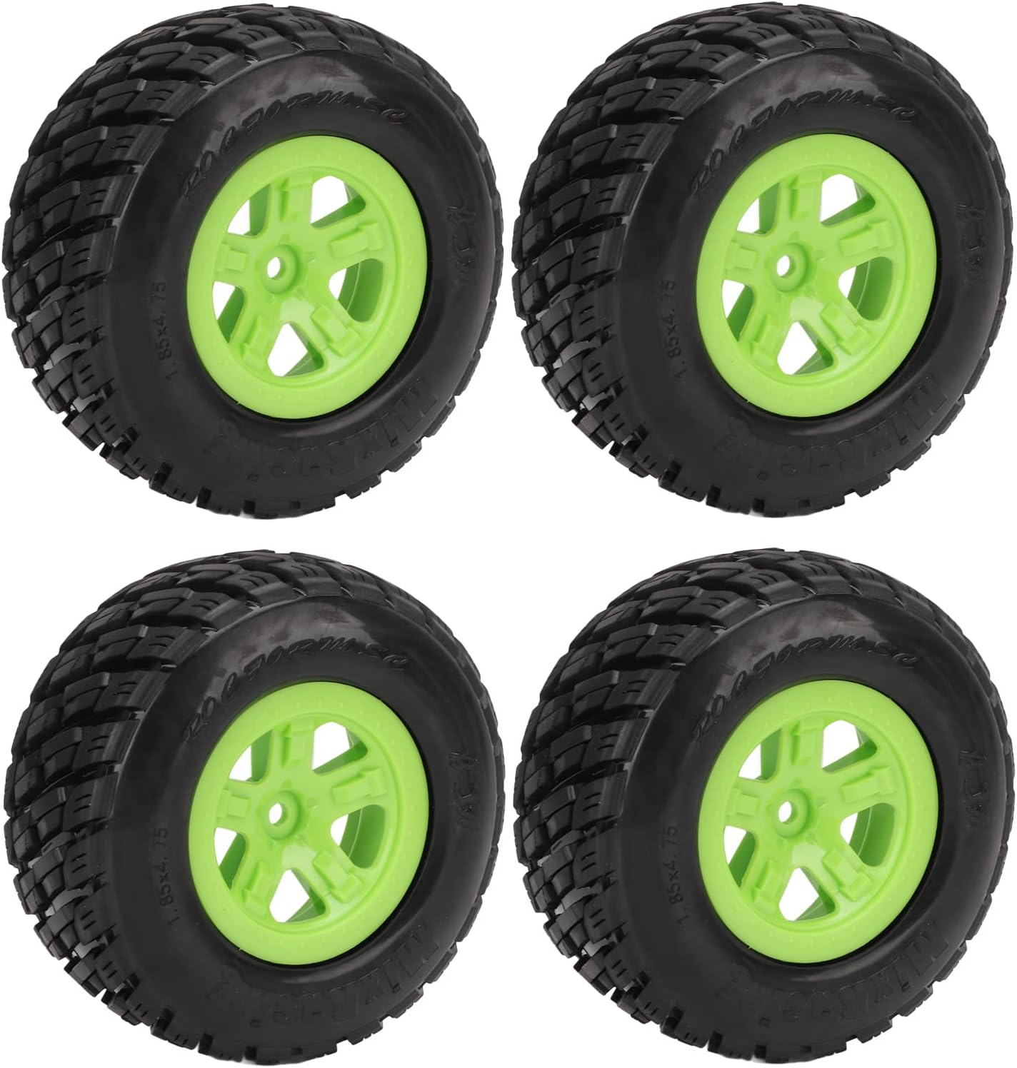 Shanrya Flat Running Tire, Texture Design RC Wheel Set Rubber for Remote Control Vehicle