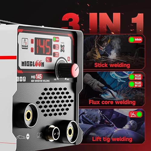 Miniatura 25 de Soldador MIG de 250 amperios - 4 en 1 MIG/Stick/Lift TIG Soldador de gas sin gas Digital MIG Soldador MIG 110V/220V Máquina de soldadura de pantalla