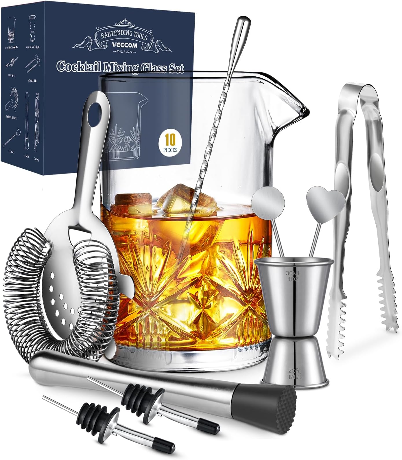Cocktail Mixing Glass Set of 10