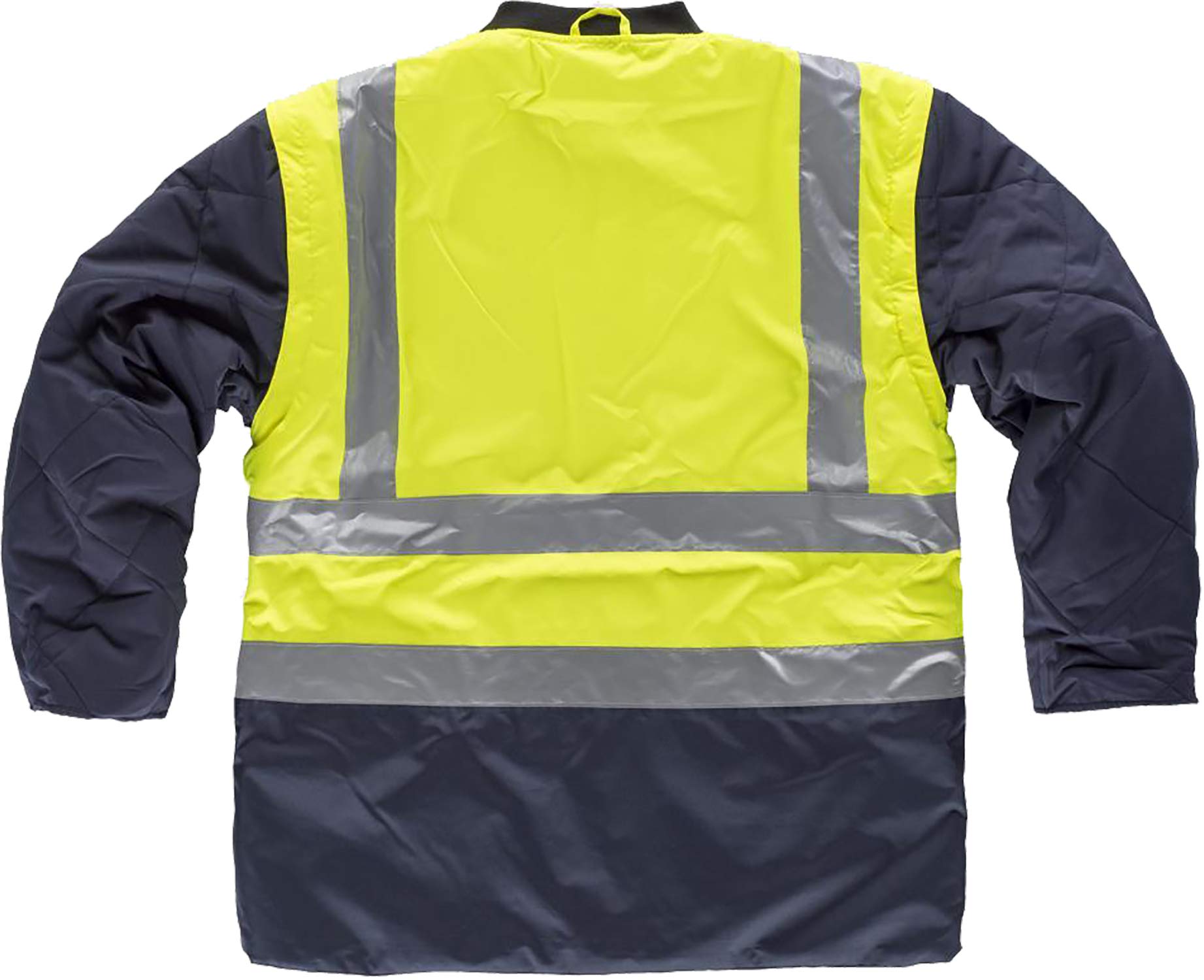 WORKTEAM Parka Convertible 5 en 1 Impermeable Alta Visibilidad, Reversible y Desmontable, con Cintas Reflectantes, Protección Frío y Lluvia. Hombre