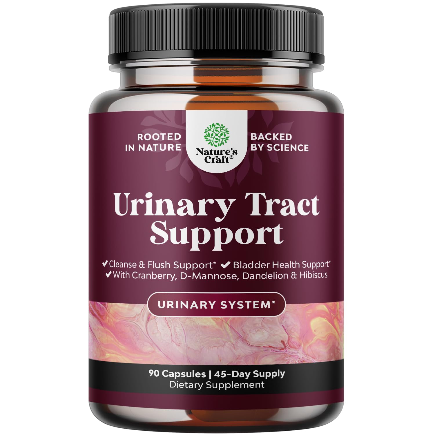 D Mannose Capsules for Urinary Tract Health - High Potency D-Mannose with Cranberry Juice Powder & Dandelion for Urinary Tract Health for Women Fast Acting Super Concentrated Cranberry - 90 Capsules