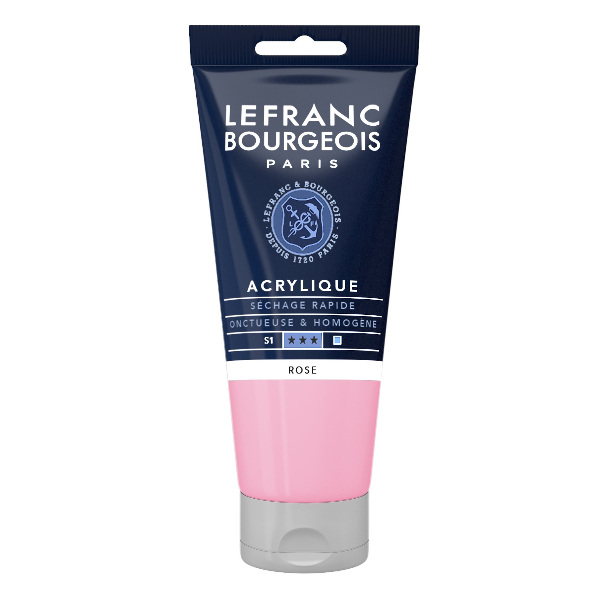 Lefranc & Bourgeois 300437 Fine Aycrl Paint 80ml Tube, Highly Pigmented Good Coverage Cream, Homogeneous Texture – Pink