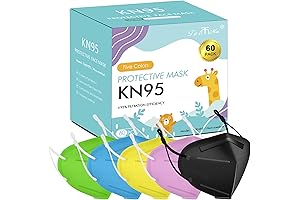 MOORAY 60 Pack Kids KN95 Mask Providing 95% Filtration for Protection