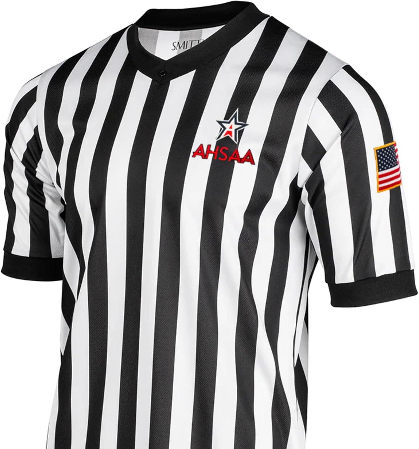 Smitty | USA-200-AL-607 | Alabama Logo Dye Sublimated Men's Body Flex V-Neck Shirt Football Official Lacrosse USA Flag