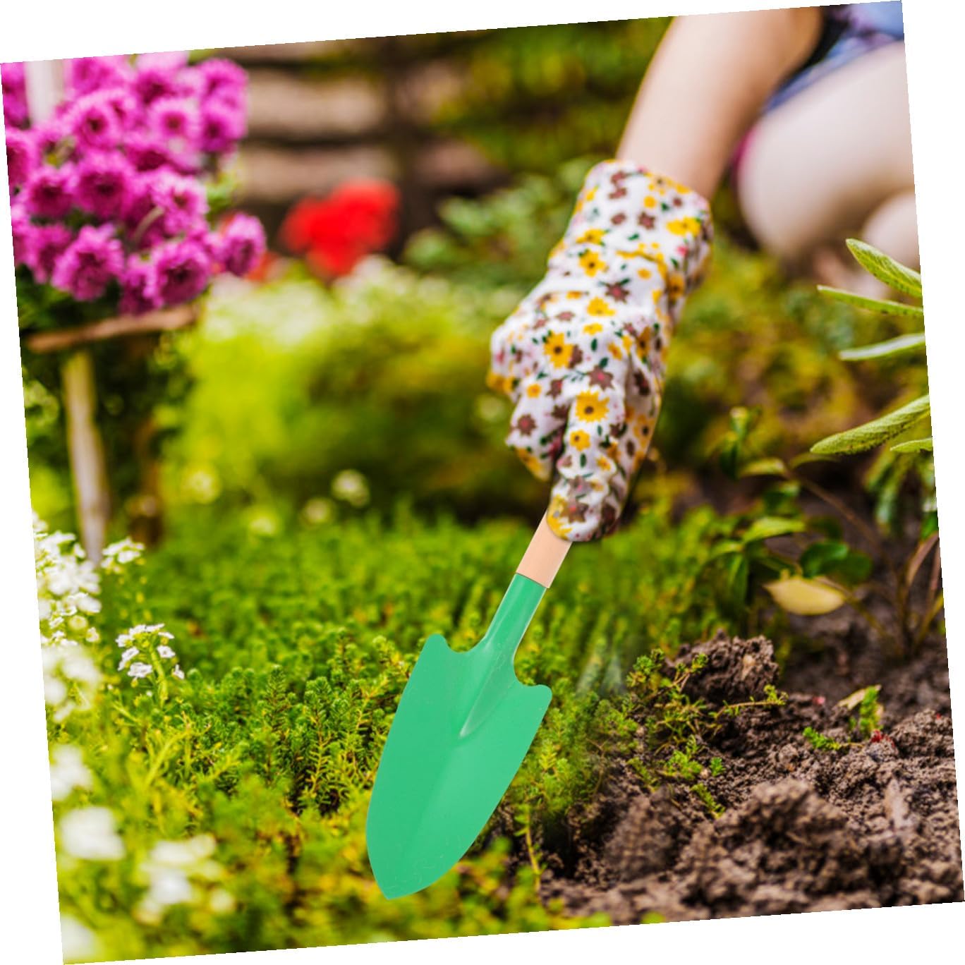 Garden Spade Tool 10-piece Set Planting Shovels Miniature Gardening Tools Metal Handles Versatile for Planting and Weeding