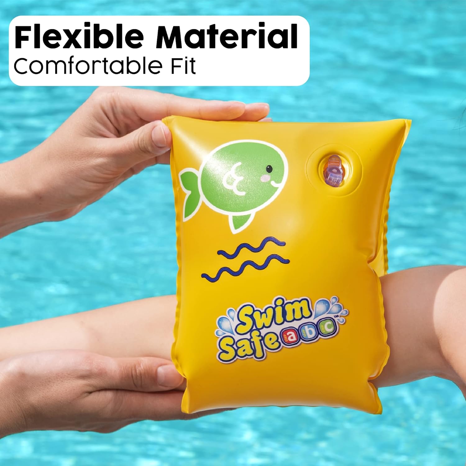 Bestway Inflatable Swimming Armbands for Kids Float Bands Sleeves, Inflatable Swim Armbands for Boys and Girls, Ages 3-6, Yellow