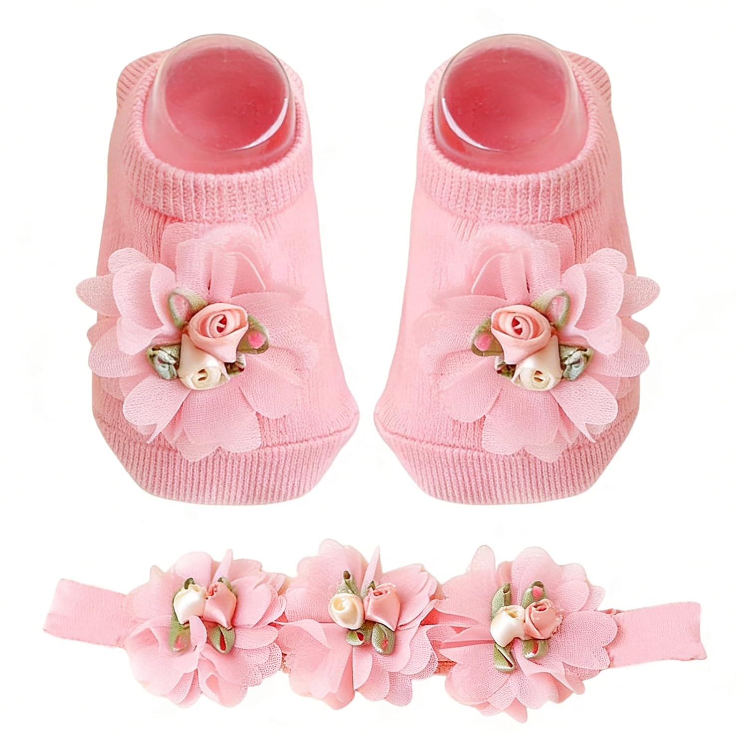 Mealah Baby Girls Headband Socks Set Newborn Infant Hair Accessories Gift
