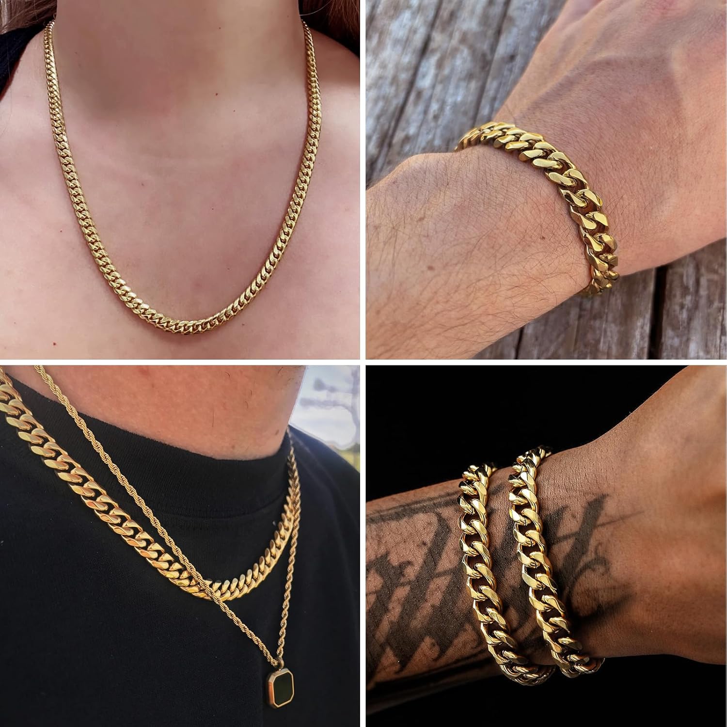 16.5 Feet Stainless Steel Cuban Chains Roll, 9mm Width 18K Gold Plated Diamond-Cut Miami Curb Link Chains Spool Bulk for Jewelry Meking & DIY Craft - Image 5