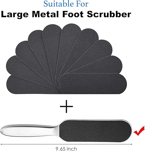 Miniatura 2 de EagleKing Recambios de lima de pie de acero inoxidable, 40 almohadillas de repuesto, almohadilla de raspador de pies con pegamento extraíble, tamaño