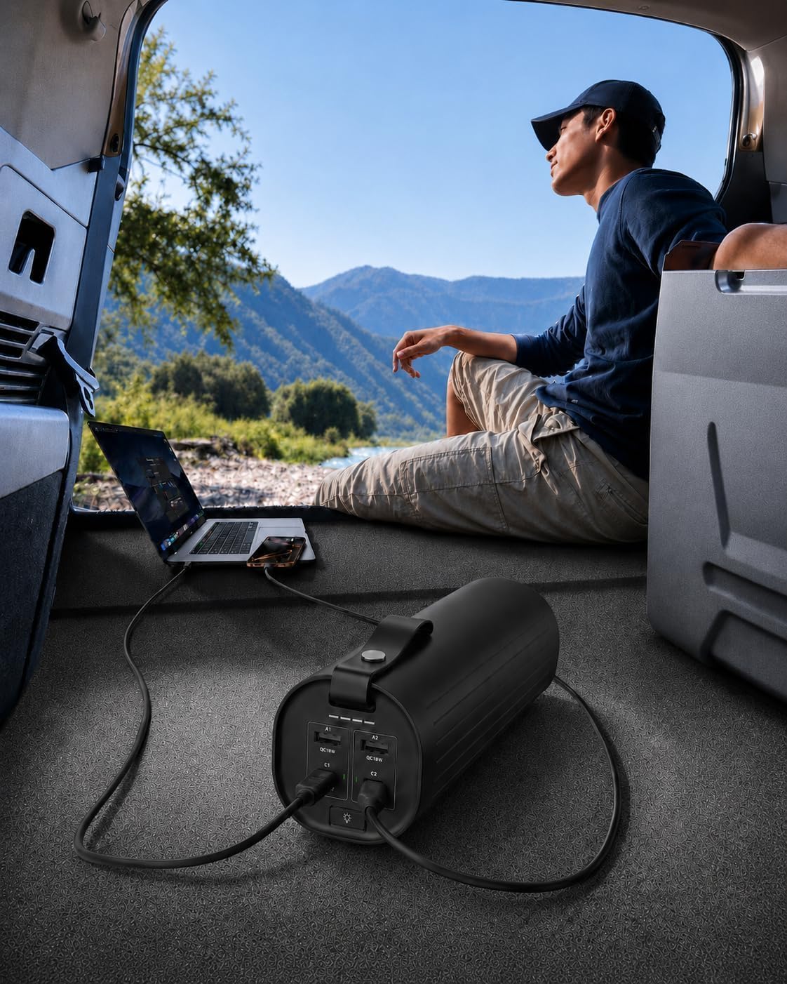 LITIONITE Titan Power Bank 60000mAh 200W per Notebook e MacBook, con doppia porta USB-C 100W PD3.0, Batteria Esterna LiFePO4 3000 Cicli, per Tablet, Nintendo Switch e Drone