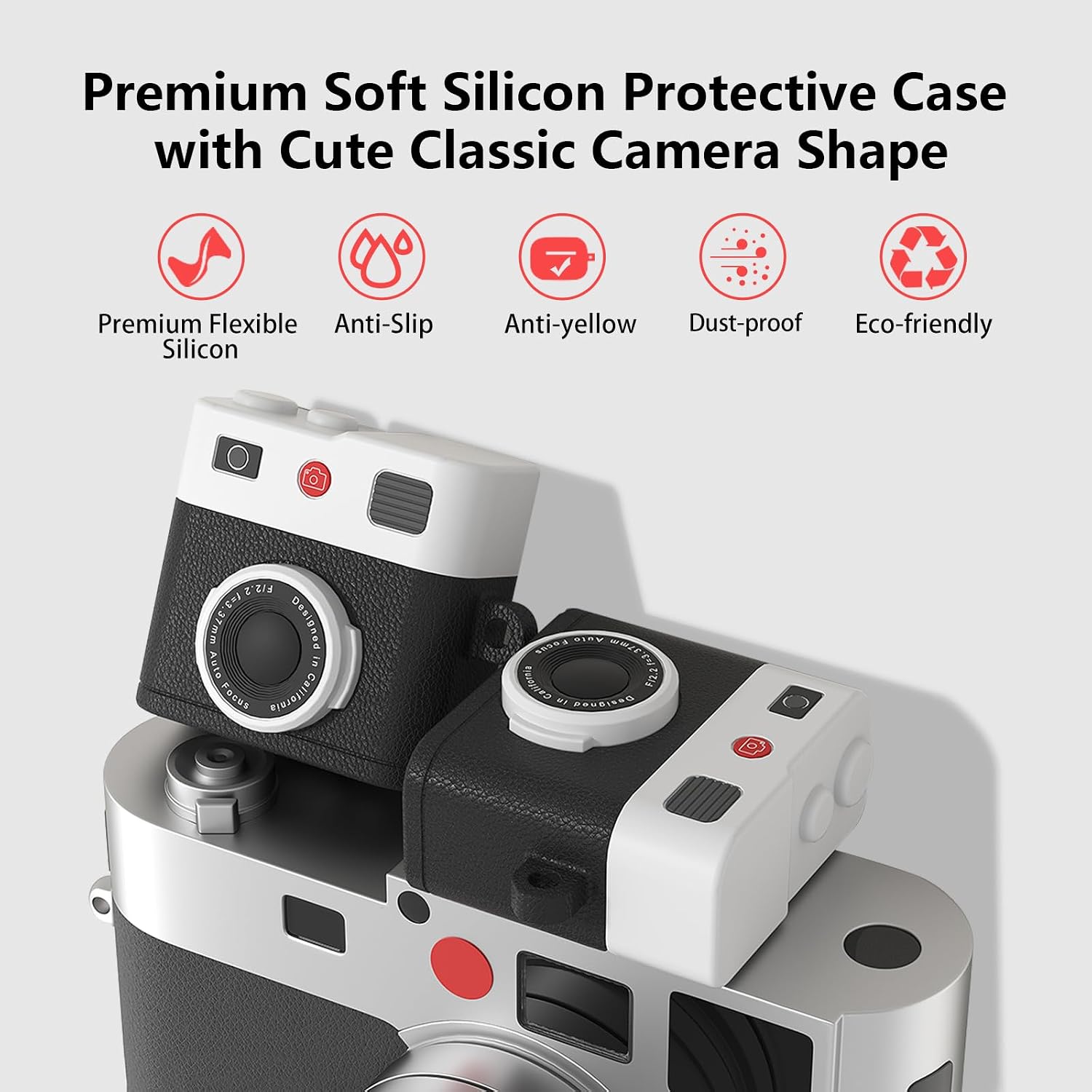 Aircawin for Airpods Pro 3 Case Cover,Cute Camera Cartoon Case for Airpods Pro 3rd Generation Case Cover,Premium Silicon Case with Keychain&Cleaing Pen for Airpods Pro 3rd Gen Accessories-Dark image 2