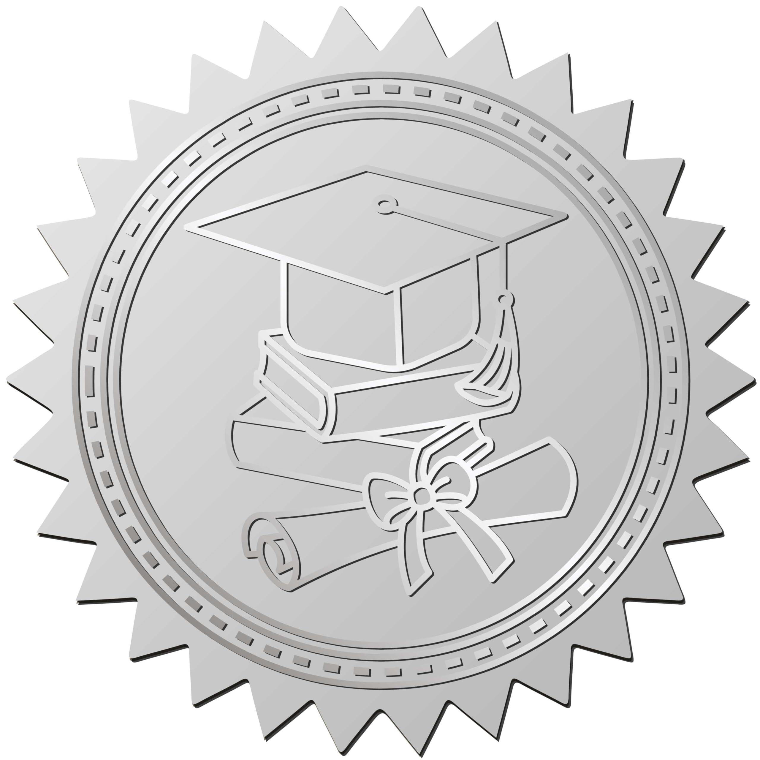 Autocollants ronds feuille d'argent de 5,1 cm pour sublimer vos paquets cadeaux de diplôme