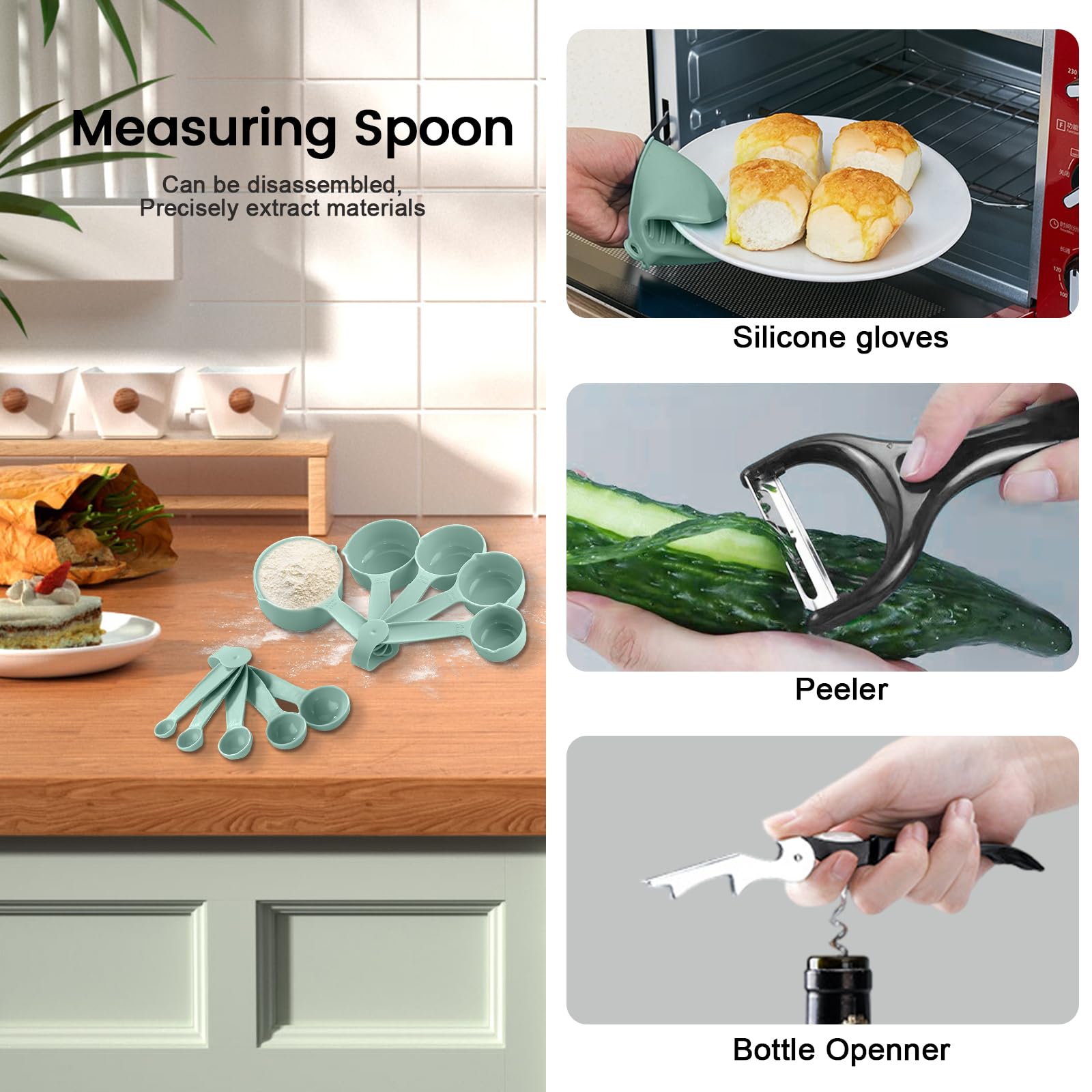 Lot De 51 Ustensiles De Cuisine Silicone Avec Poignées Inox - Set Complet Antiadhésif Pour Cuisine Et Pâtisserie