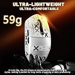MAMBASNAKE Attack Shark G3 Ultralight 59g Wireless Gaming Mouse-White+Tape | Tri Mode Wired/2.4Ghz/BT,25000 DPI,1000 Polling,PixArt PAW3311 Sensor,500mAh Long Battery,Programmable Driver for PC Gamer
