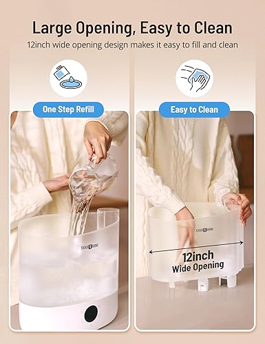 Miniatura 4 de PARIS RHÔNE Humidificadores de 6 litros para dormitorio, habitación grande, hogar, difusor de aceite esencial de llenado superior de niebla fría