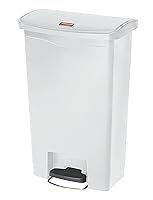 Vista 19 de Rubbermaid Commercial Products - Bote de basura Streamline Slim con pedal Papelera de plástico, 13 galones (50 litros), color negro, con tapa