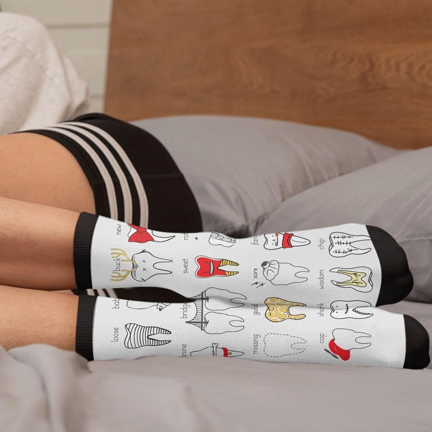 YISHOW Funny Novelty Crazy Crew Men's Women's Casual Dress Socks - Image 4