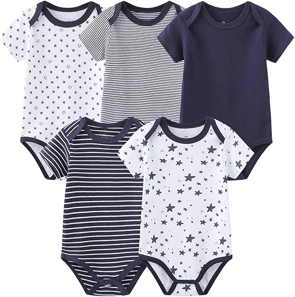 MAMIMAKA Baby Bodysuit Short Sleeve one-Piece Newborn Baby Clothes for Baby Boy and Girls