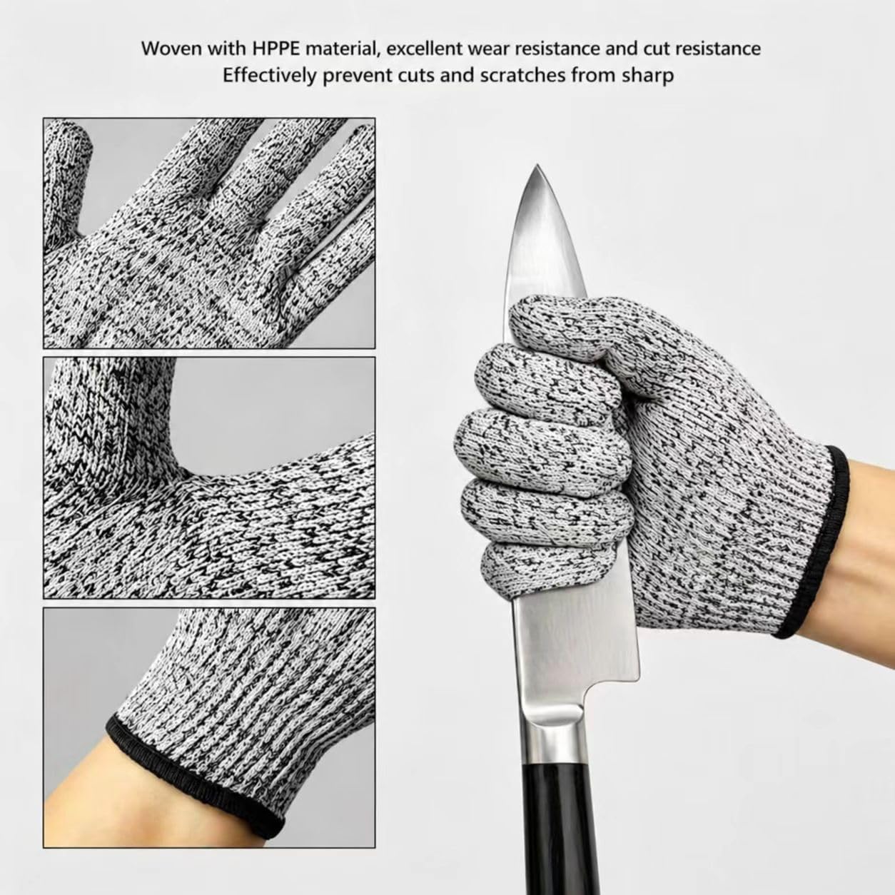 Oyster Clamp Professional Shucking Tool Set of Three Pieces | Oyster Shucking Knife, Level 5 Cut-Resistant Gloves, Multifunctional