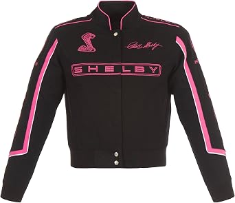 JH Design Womens Caroll Shelby Mustang Cobra Embroidered Cotton Twill Jacket