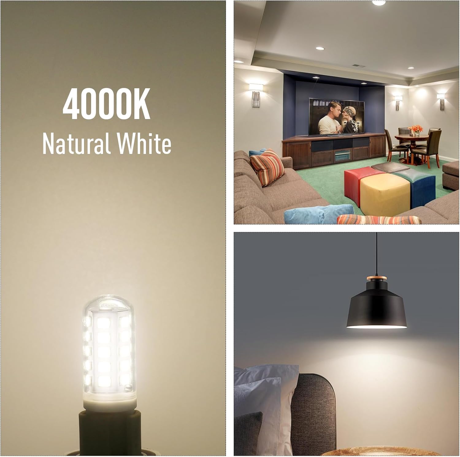 YUIIP G9 LED Bulb 4000K Natural White 4W (40W Halogen Equivalent), AC120V 400LM G9 Bi Pin Base Light Bulbs for Chandeliers Home Lighting, 360° Beam Angle, Non-dimmable, 5 Pack